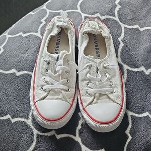 Converse White and Red Classic Sneakers